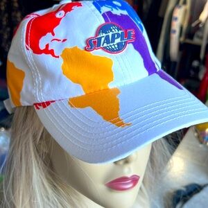 NWT Staple Pigeon white Hat unisex logo adjustable multicolor